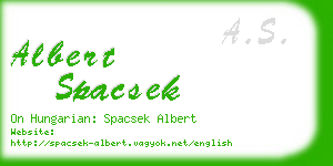 albert spacsek business card